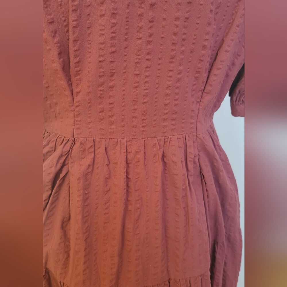 FREE THE ROSES STRIPE TEXTURE MIDI DRESS - Picture 8 of 9